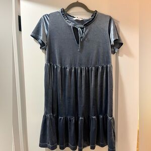 Lauren Conrad blue velvet dress